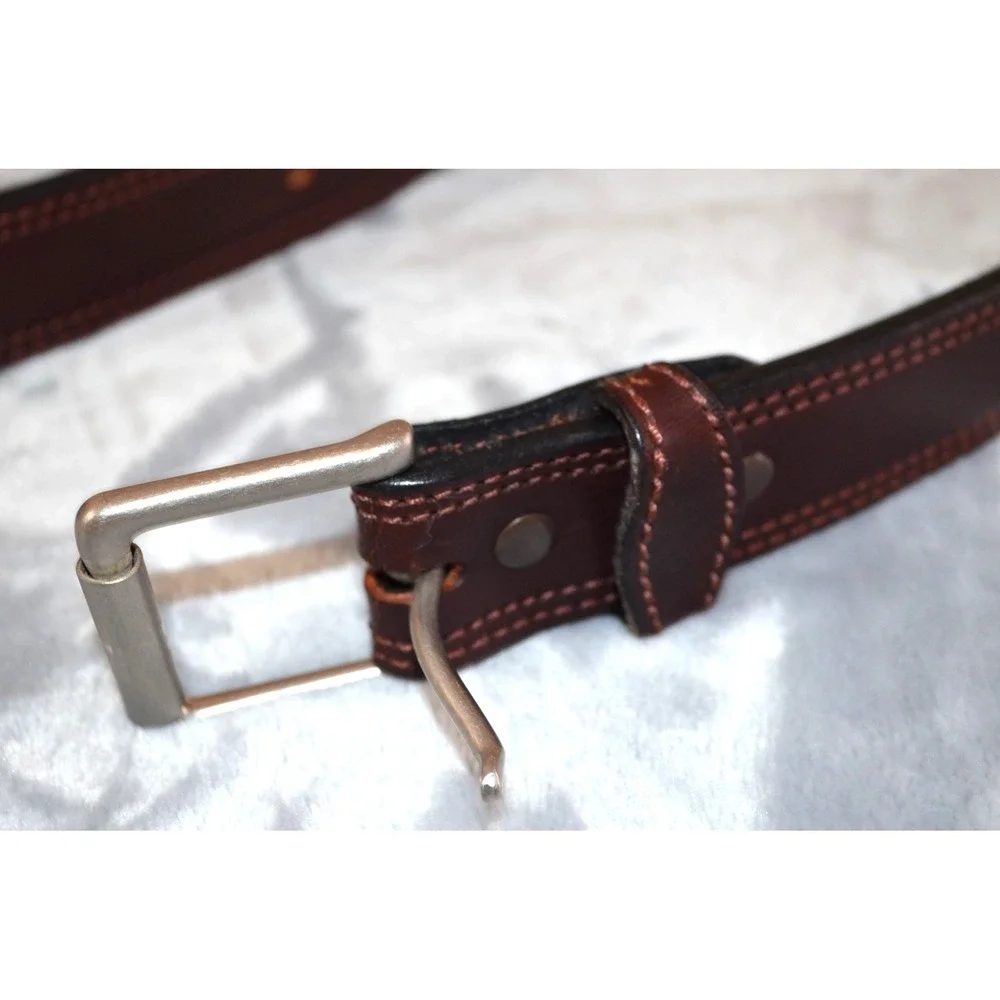 Spencer's Western World Brown Cowhide Leather Belt USA Boho Men's 48